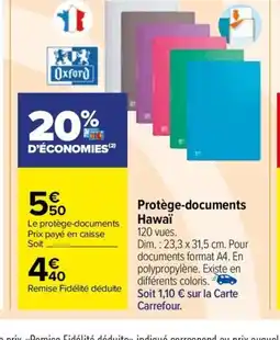 Carrefour Protège-documents Hawaï offre