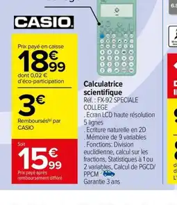 Carrefour Calculatrice scientifique offre