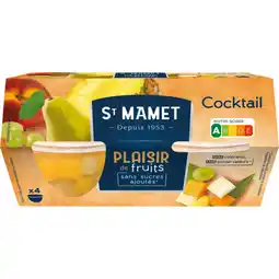 Carrefour ST MAMET Coupelles de fruits sans sucres ajoutés offre