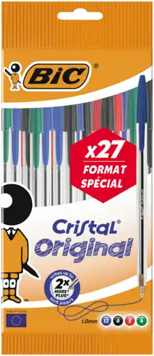 Carrefour BIC 27 stylos bille cristal offre