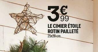 Centrakor Le cimier étoile rotin pailleté offre