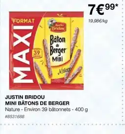 Costco JUSTIN BRIDOU MINI BÂTONS DE BERGER offre