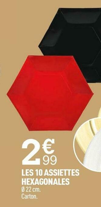 Centrakor Les 10 assiettes hexagonales offre