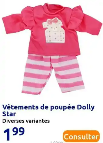 Vêtements de poupée dolly star