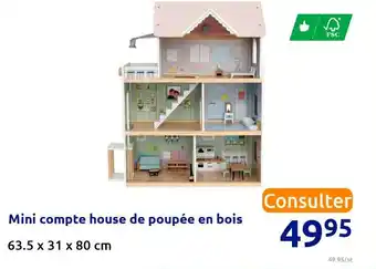 Action Mini compte house de poupée en bois offre