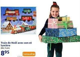 Action Train de noël avec son et lumière offre