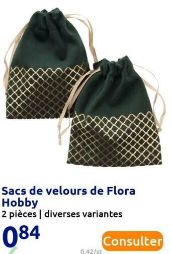 Action Sacs de velours de flora hobby offre