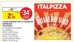 Intermarché ITALPIZZA PIZZA NUMÉRO UNO 5 FORMAGGI SURGELÉE offre