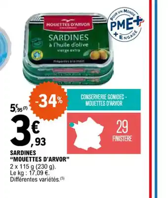 E.Leclerc SARDINES "MOUETTES D'ARVOR" offre