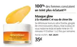 Dr Pierre Ricaud Masque glow à la vitamine C et eau de citron bio offre