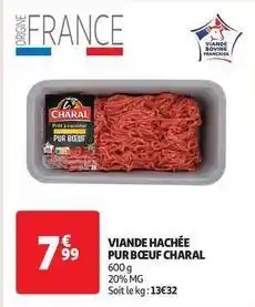 Auchan Supermarché Charal - viande hachée pur bœuf offre