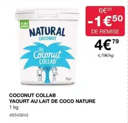 Costco COCONUT COLLAB YAOURT AU LAIT DE COCO NATURE 1 kg offre