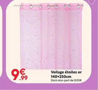 Maxi Bazar Voilage étoiles or 140×250cm offre