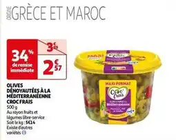 Auchan Croc frais - olives dénoyautées à la méditerranéenne offre