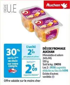 Auchan Auchan - dés de fromage offre