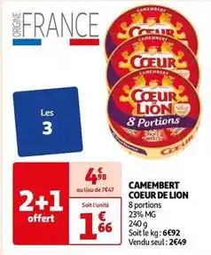 Auchan Coeur de lion - camembert offre