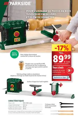 Lidl PARKSIDE Tour à bois offre
