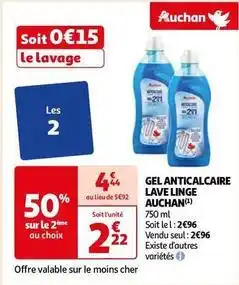 Auchan Auchan - gel anticalcaire lave linge offre