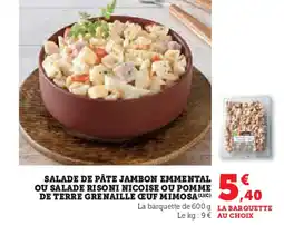 U Express SALADE DE PÂTE JAMBON EMMENTAL OU SALADE RISONI NICOISE OU POMME offre