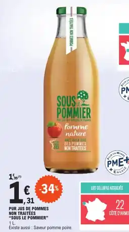 E.Leclerc PUR JUS DE POMMES NON TRAITÉES "SOUS LE POMMIER" offre