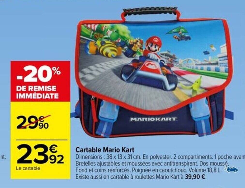 Cartable mario kart best sale