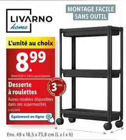 Lidl LIVARNO home Desserte à roulettes offre