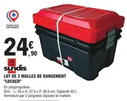E.Leclerc Brico Sundis - lot de 3 malles de rangement locker offre