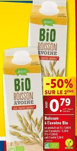 Lidl Vemondo - boisson à l'avoine bio offre