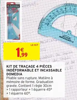 Intermarché Hyper KIT DE TRAÇAGE 4 PIÈCES INDÉFORMABLE ET INCASSABLE DOMEDIA offre