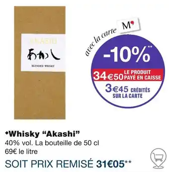 Monoprix Akashi Whisky offre