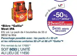 Monoprix Gallia Bière West IPA offre