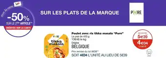 Monoprix Pure Poulet avec riz tikka masala offre