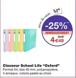 Monoprix Oxford Classeur School Life offre