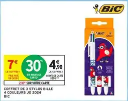 Intermarché Bic - coffret de 3 stylos bille 4 couleurs jo 2024 offre