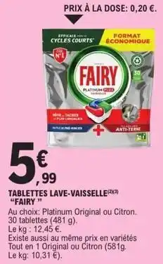 E.Leclerc Fairy - tablettes lave-vaisselle offre