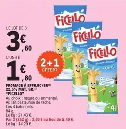 E.Leclerc Ficello - fromage à effilocher 22,5% mat.gr offre