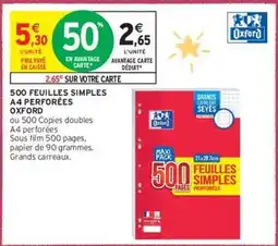 Intermarché Oxford - 500 feuilles simples a4 perforées offre