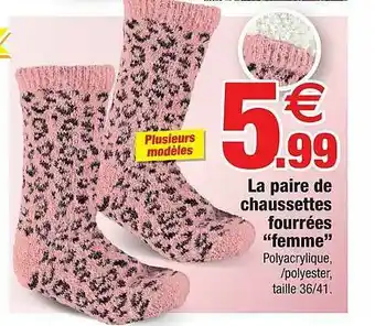 Bazarland La Paire De Chaussettes Fourrées offre