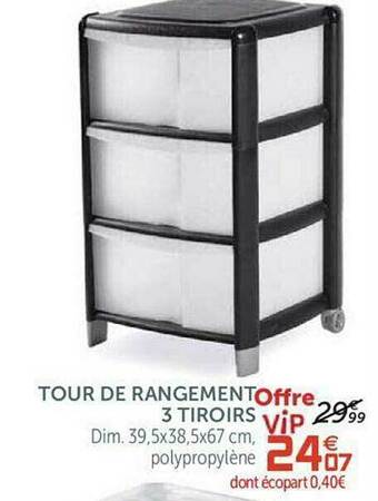 Gifi Tour De Rangement 3 Tiroirs offre
