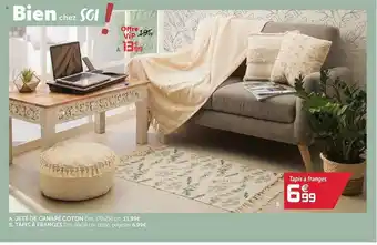 Gifi Jeté De Canapé Coton, Tapis à Franges offre