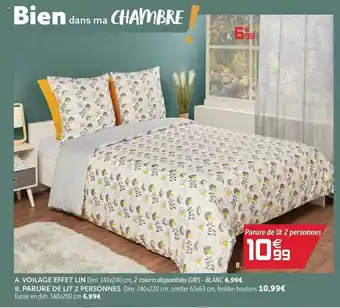 Gifi Voilage Effet Lin, Parure De Lit 2 Personnes offre