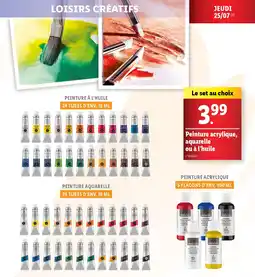 Lidl Peinture acrylique, aquarelle ou à l'huile offre