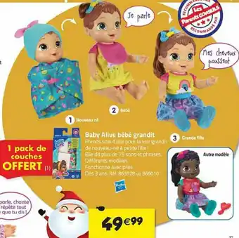La Grande Récré Baby alive bébé grandit offre