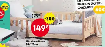 Maxi Bazar Lit cabane Bosco 90x190cm offre