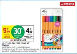 Intermarché Stabilo - 12 stylos-feutres point 88 offre