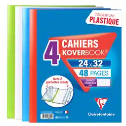 Carrefour Market CLAIREFONTAINE Lot de 4 cahiers Koverbook offre