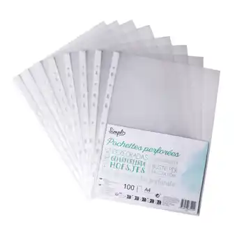 Carrefour SIMPL Lot de 100 pochettes perforées offre