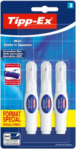 Carrefour TIPP-EX 3 mini stylos correcteurs Shake N'Squeeze offre