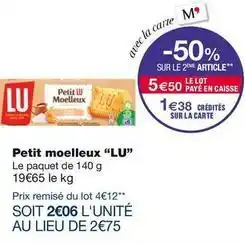 Monoprix Lu - petit moelleux offre