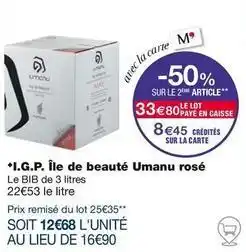 Monoprix I.g.p. île de beauté umanu rosé offre